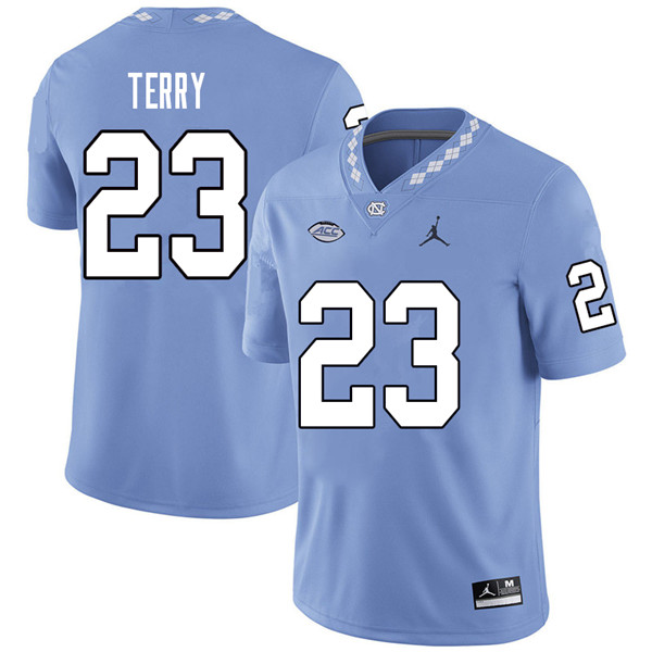 Jordan Brand Men #23 Javon Terry North Carolina Tar Heels College Football Jerseys Sale-Carolina Blu